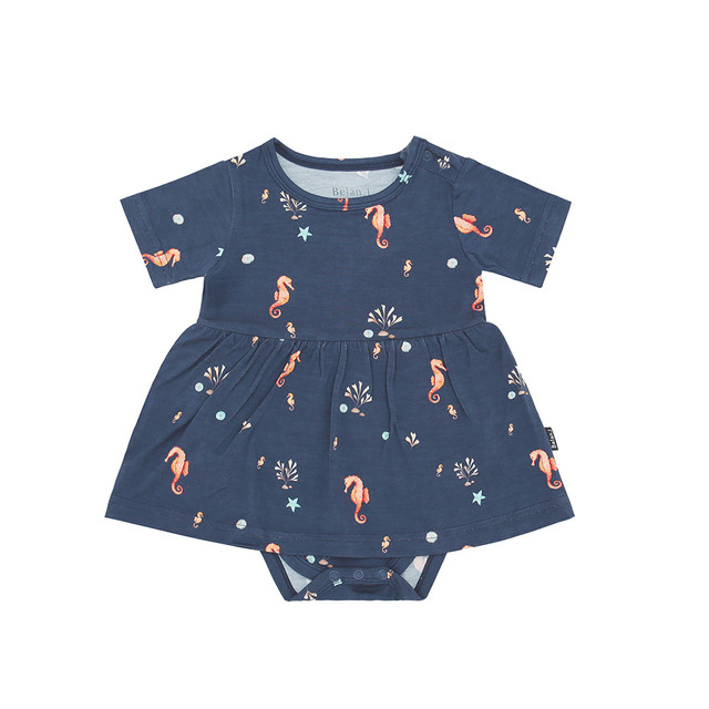 Short Sleeve Skirted Onesie - Seas the Night Short Sleeve Skirted Onesie - Seas the Night