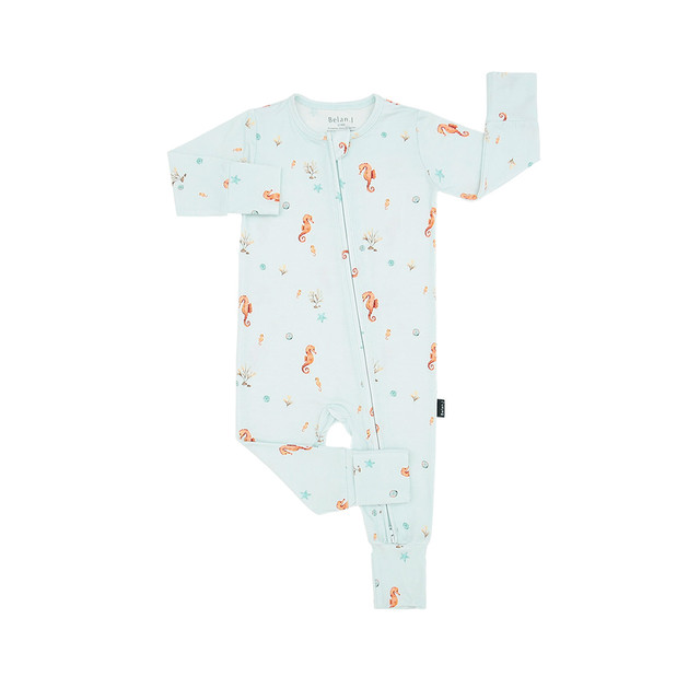 Footless Sleeper with Fold-Over Cuffs - Seas the Day Footless Sleeper with Fold-Over Cuffs - Seas the Day