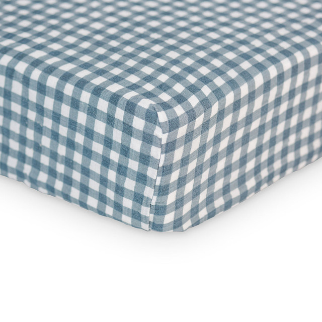 Lulujo Crib Sheet - Navy Gingham Lulujo Crib Sheet - Navy Gingham