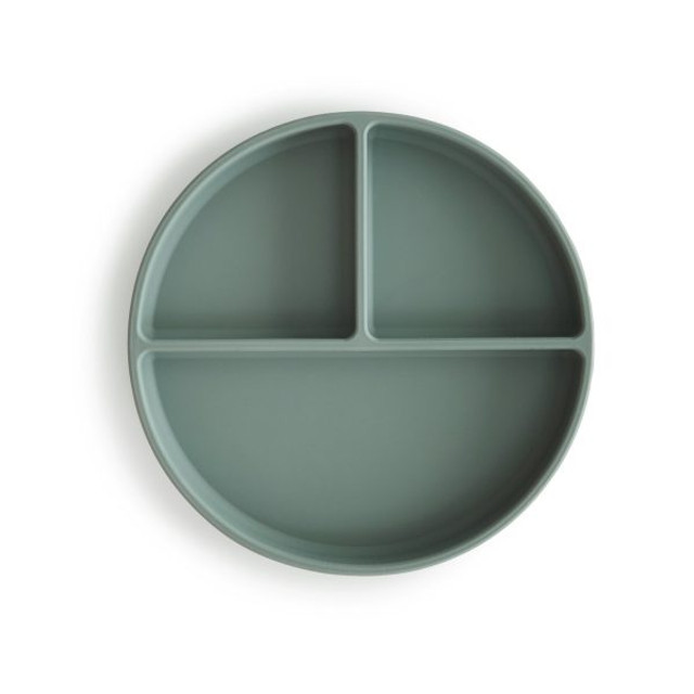 Mushie Divided Silicone Suction Plate - Cambridge Blue Mushie Divided Silicone Suction Plate - Cambridge Blue
