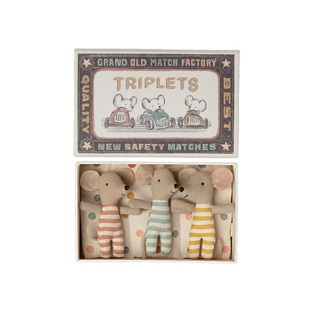 Maileg Triplets Baby Mice in Matchbox Maileg Triplets Baby Mice in Matchbox