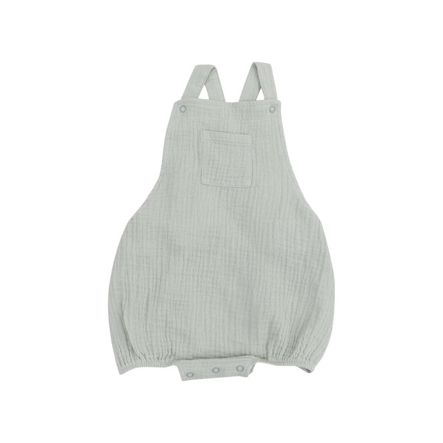 Angel Dear Pocket Sunsuit Solid Muslin -Desert Green Angel Dear Pocket Sunsuit Solid Muslin -Desert Green