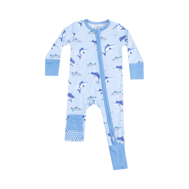 Angel Dear 2 Way Zipper Romper - Deep Sea Fishing Blue Angel Dear 2 Way Zipper Romper - Deep Sea Fishing Blue