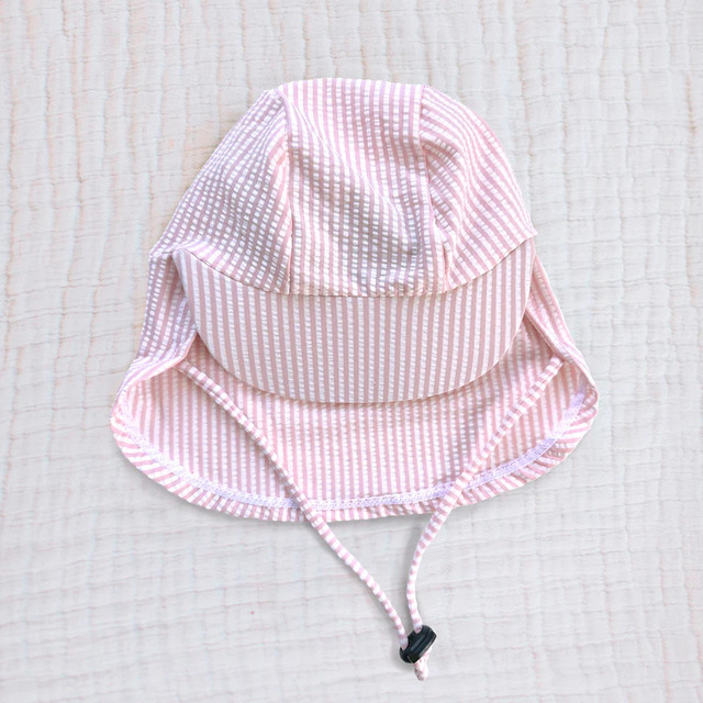 Honeysuckle Swim Stretch Sunhat - Coral Seersucker Honeysuckle Swim Stretch Sunhat - Coral Seersucker
