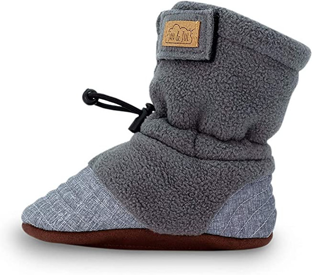 Jan & Jul Stay-Put Cozy Booties - Heather Grey Jan & Jul Stay-Put Cozy Booties - Heather Grey