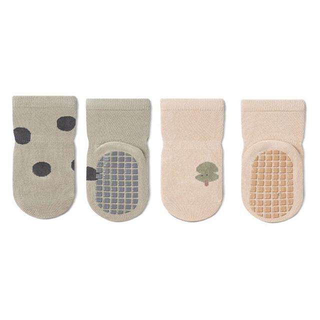 Cozy Non-Slip Socks (2 pack) - Trees / Dots Cozy Non-Slip Socks (2 pack) - Trees / Dots
