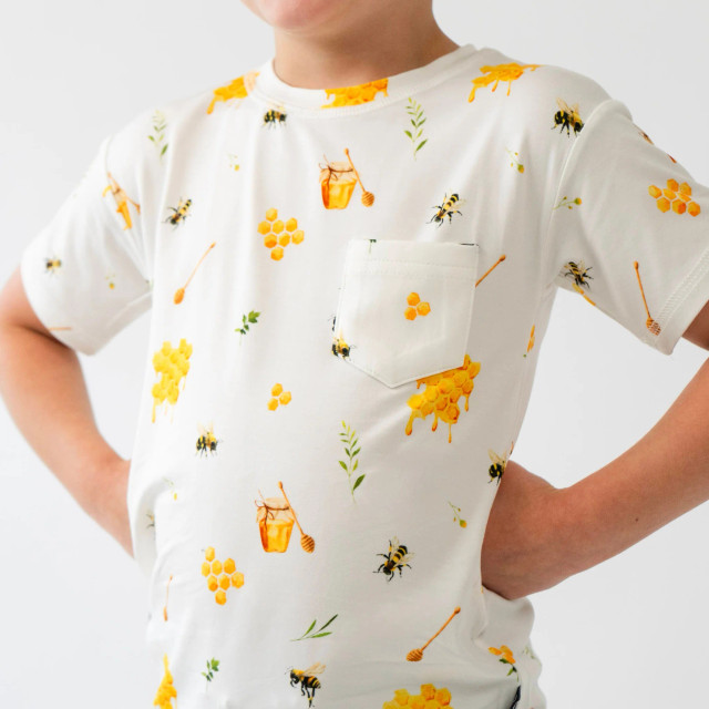 Short Sleeve Pocket Tee - Honey Bee Short Sleeve Pocket Tee - Honey Bee