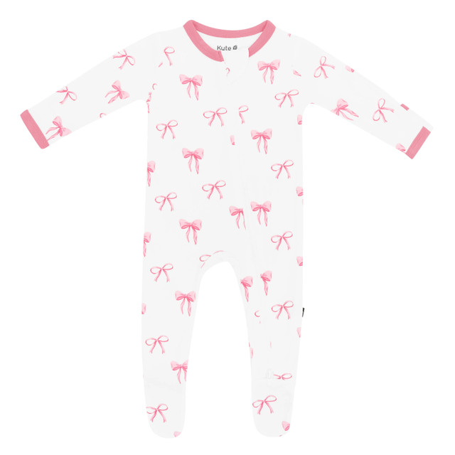 Kyte Baby Zippered Footie - Bow Kyte Baby Zippered Footie - Bow
