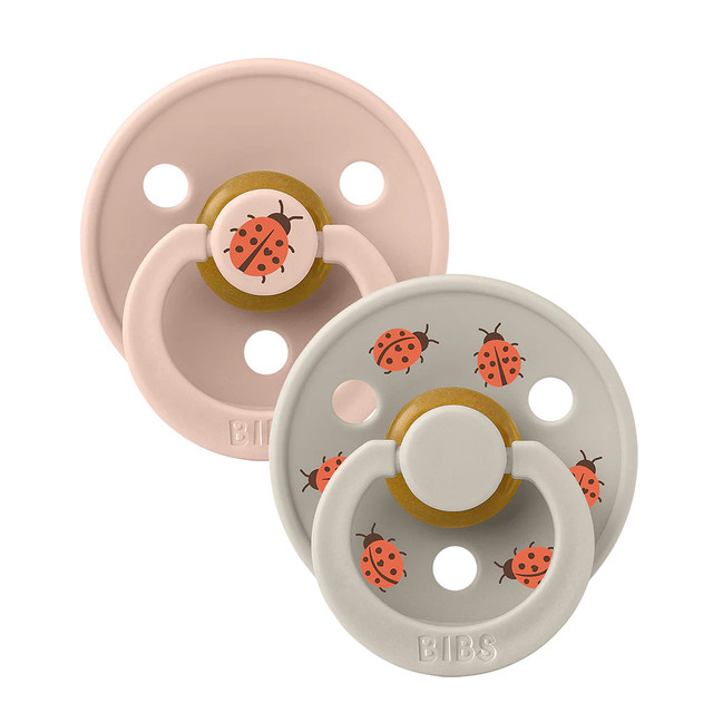 BIBS Pacifiers Studio Colour Latex 2 Pack - Ladybug Blush Mix BIBS Pacifiers Studio Colour Latex 2 Pack - Ladybug Blush Mix