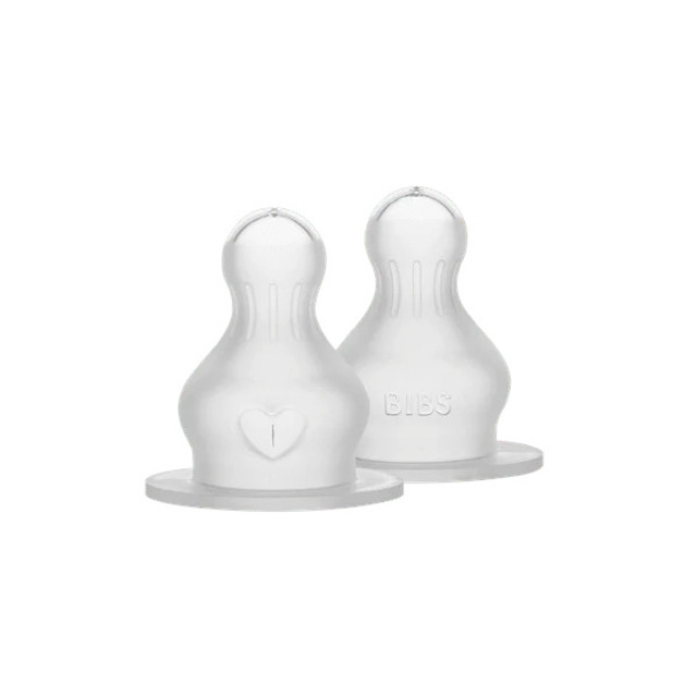BIBS Baby Bottle Nipples Round Silicone 2 Pack BIBS Baby Bottle Nipples Round Silicone 2 Pack