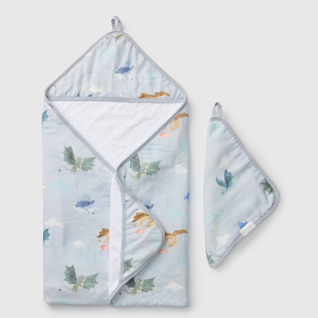 Loulou Lollipop Hooded Towel Set - Magical Dragons Loulou Lollipop Hooded Towel Set - Magical Dragons