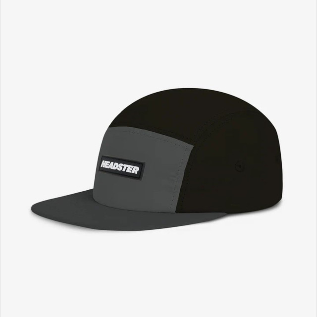 Headster Runner Nylon Runner Five Panel - Charcoal Side Angle Headster Runner Nylon Runner Five Panel - Charcoal Side Angle