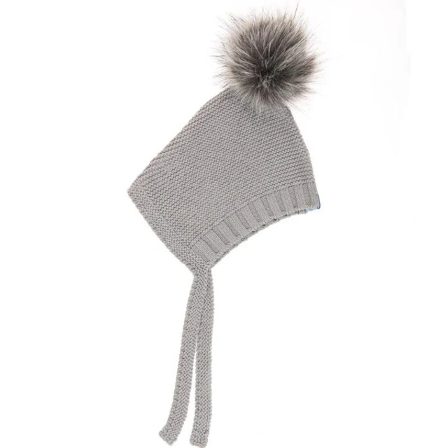 Beba Bean Pom Pom Hat - Grey Beba Bean Pom Pom Hat - Grey