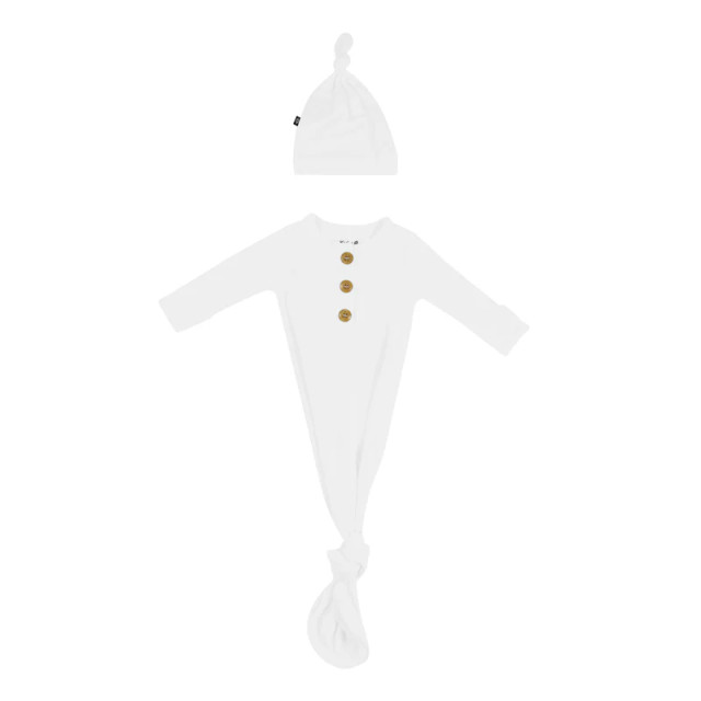 Kyte Baby Knotted Gown with Hat Set - Cloud Kyte Baby Knotted Gown with Hat Set - Cloud