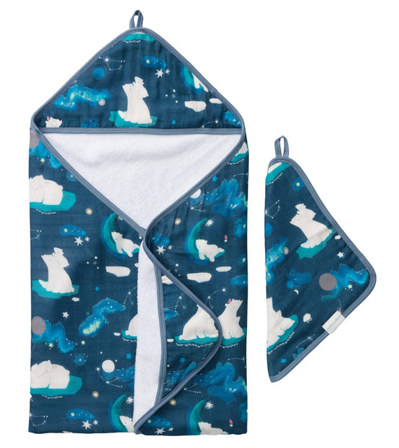 Loulou Lollipop Hooded Towel Set - Stargazing Bear Loulou Lollipop Hooded Towel Set - Stargazing Bear