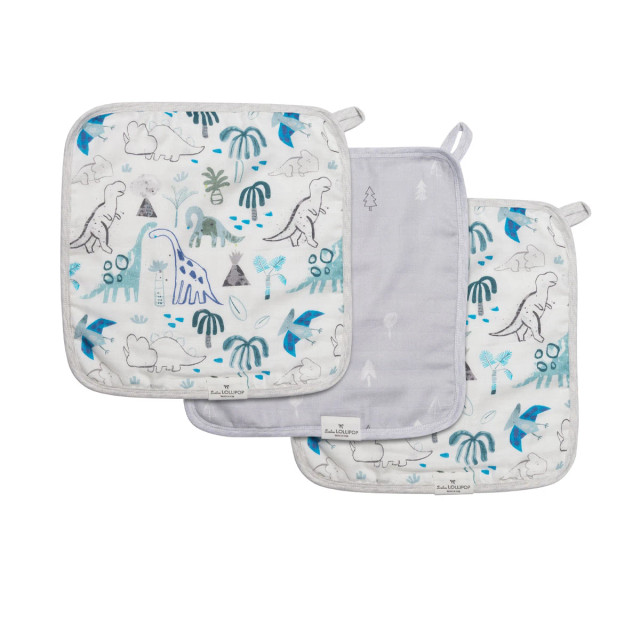 Loulou Lollipop Washcloth Set - Dinosaurs Loulou Lollipop Washcloth Set - Dinosaurs