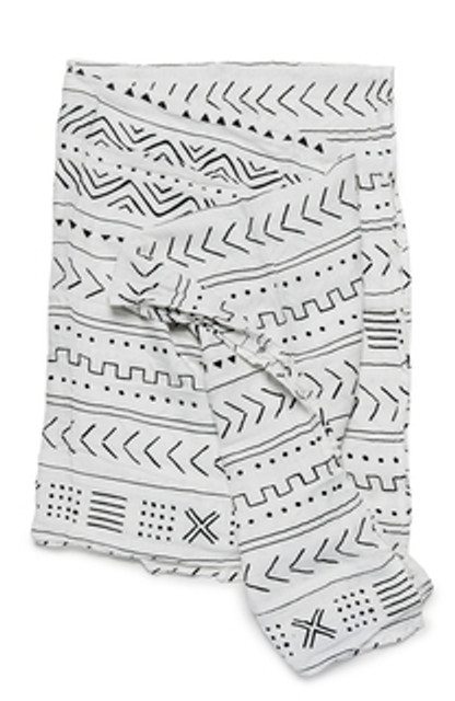 Loulou Lollipop Muslin Swaddle - White Mudcloth Loulou Lollipop Muslin Swaddle - White Mudcloth