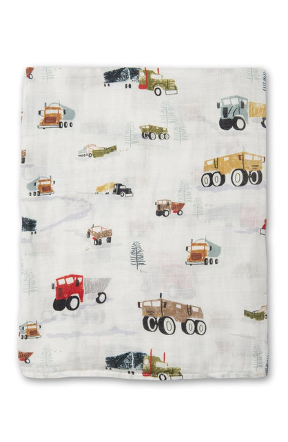 Loulou Lollipop Muslin Swaddle - Happy Trucks Loulou Lollipop Muslin Swaddle - Happy Trucks