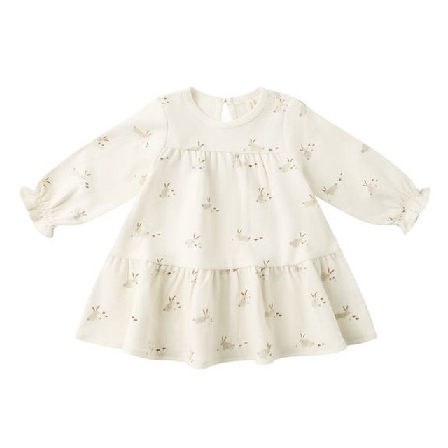 Quincy Mae Tiered Jersey Dress - Bunnies, free shipping available, Active Baby Vancouver Quincy Mae Tiered Jersey Dress - Bunnies, free shipping available, Active Baby Vancouver