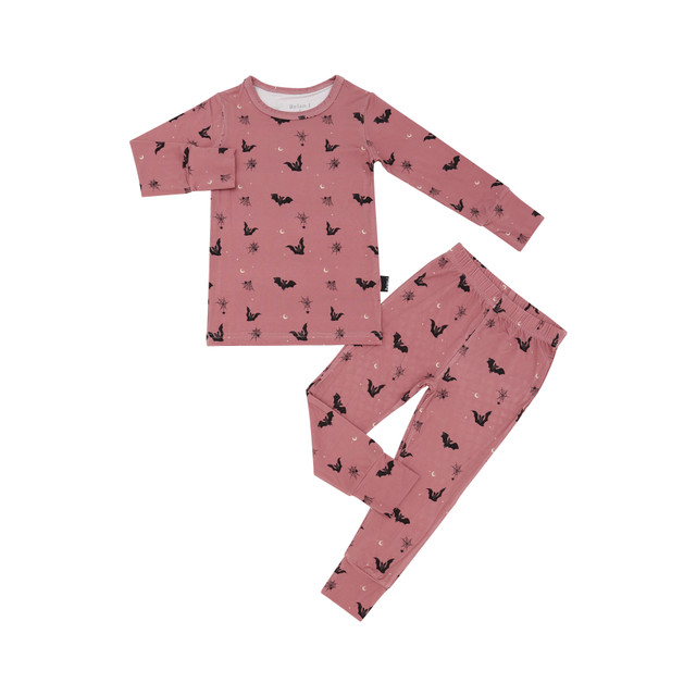 Long Sleeve PJ Set - Bats - Ash Rose