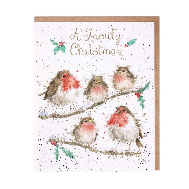 Wrendale Designs A Family Christmas Robin Card Wrendale Designs A Family Christmas Robin Card