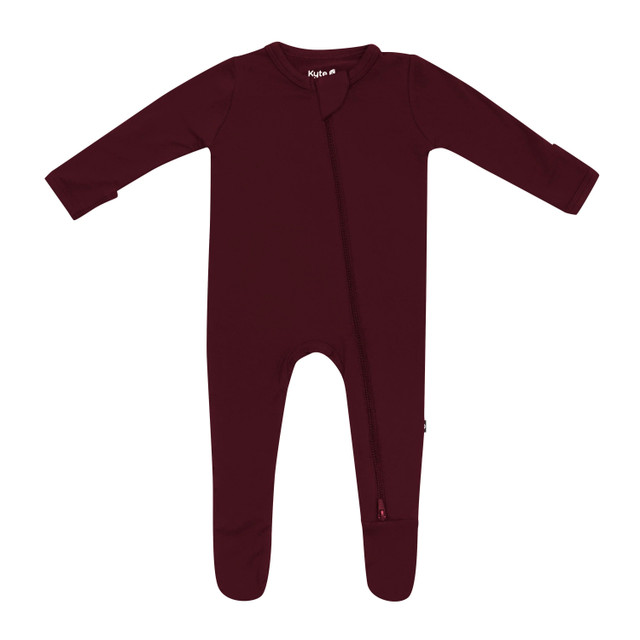 Kyte Baby Zippered Footie - Burgundy Kyte Baby Zippered Footie - Burgundy