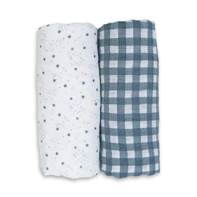 Lulujo 2PK Cotton Muslin Swaddles Lulujo 2PK Cotton Muslin Swaddles