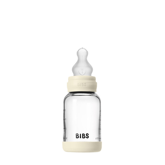 BIBS Baby Glass Bottle Silicone Nipple Set - Ivory BIBS Baby Glass Bottle Silicone Nipple Set - Ivory