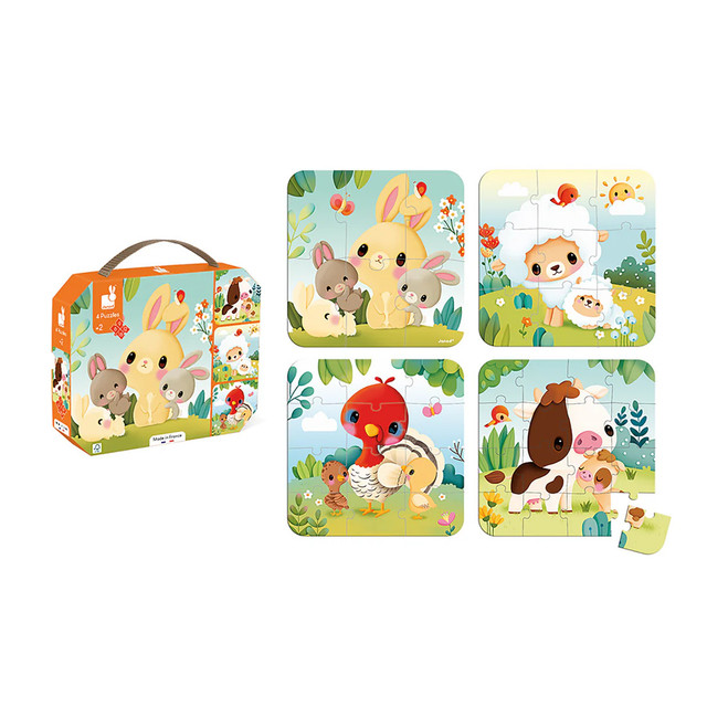 Janod 4-in-1 Progressive Puzzle - Farm Animals Janod 4-in-1 Progressive Puzzle - Farm Animals