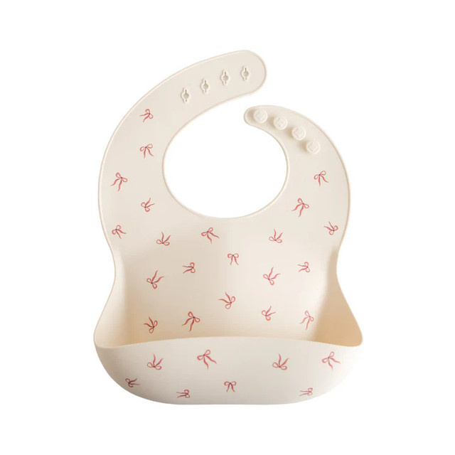 Mushie Silicone Baby Bib - Bows Mushie Silicone Baby Bib - Bows