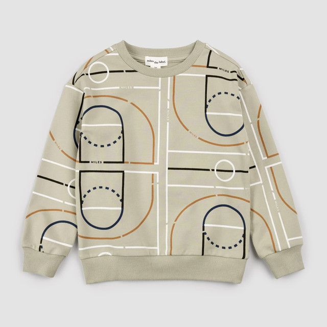 Miles the Label Gymnasium Print on Stone Sweatshirt Miles the Label Gymnasium Print on Stone Sweatshirt