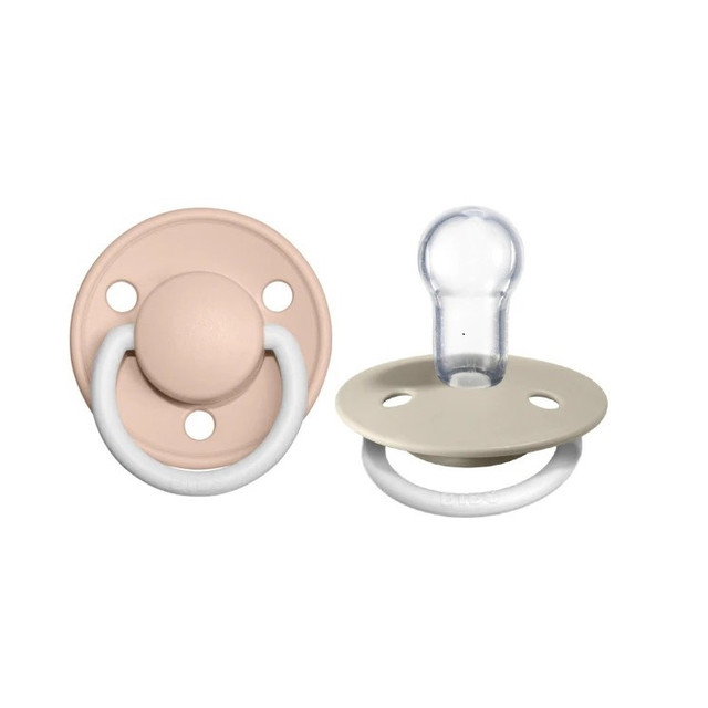 BIBS Pacifiers De Lux Silicone 2pack - Blush/Vanilla Glow