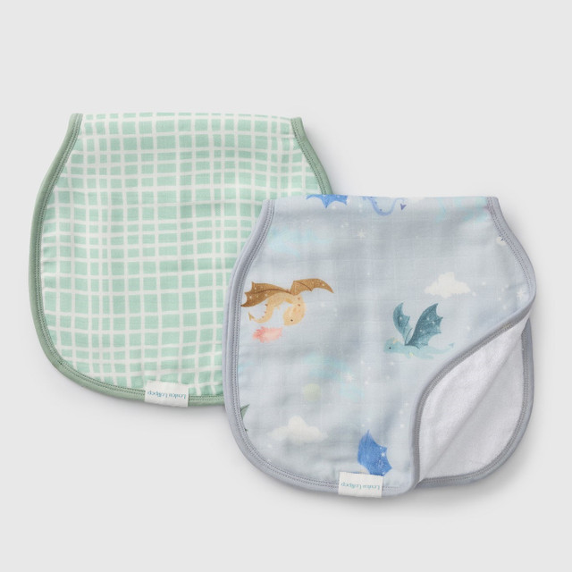 Loulou Lollipop Burp Cloth Set - Magical Dragons