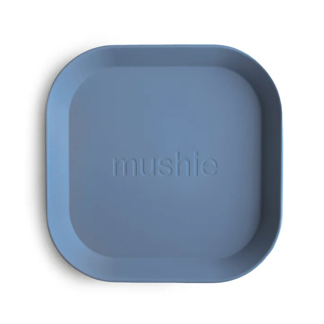 Mushie Square Dinnerware Plates Set Of 2 - Twilight Blue