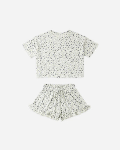 Rylee + Cru Mosie Set - Blue Ditsy