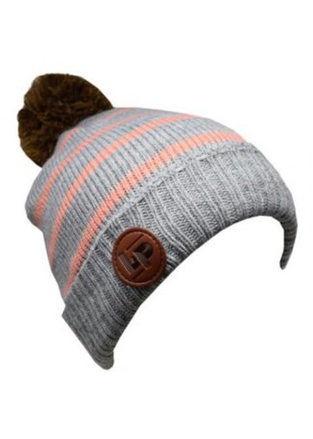 L&P Bobble Hat Aspen - Grey/Pink L&P Bobble Hat Aspen - Grey/Pink
