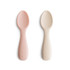 Mushie Silicone Toddler Starter Spoons 2 Pack - Blush/Shifting Sand
