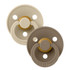 BIBS Pacifiers Colour Latex 2 Pack - Vanilla/Dark Oak