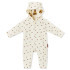 MilkBarn - Honey Bear Reversible Waffle Knit/Quilted Hooded Jumpsuit