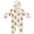 MilkBarn - Honey Bear Reversible Waffle Knit/Quilted Hooded Jumpsuit