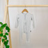 Ribbed Bamboo Footless Sleeper with Fold-Over Cuffs - Silver Cloud