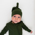 Ribbed Bamboo Knotted Hat - Forest Green