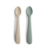 Mushie Silicone Feeding Spoons 2 Pack - Cambridge Blue/Shifting Sand Mushie Silicone Feeding Spoons 2 Pack - Cambridge Blue/Shifting Sand