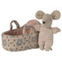 Maileg Baby Mouse in Bassinet - Rose
