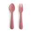 Mushie Dinnerware Fork And Spoon Set - Dusty Rose