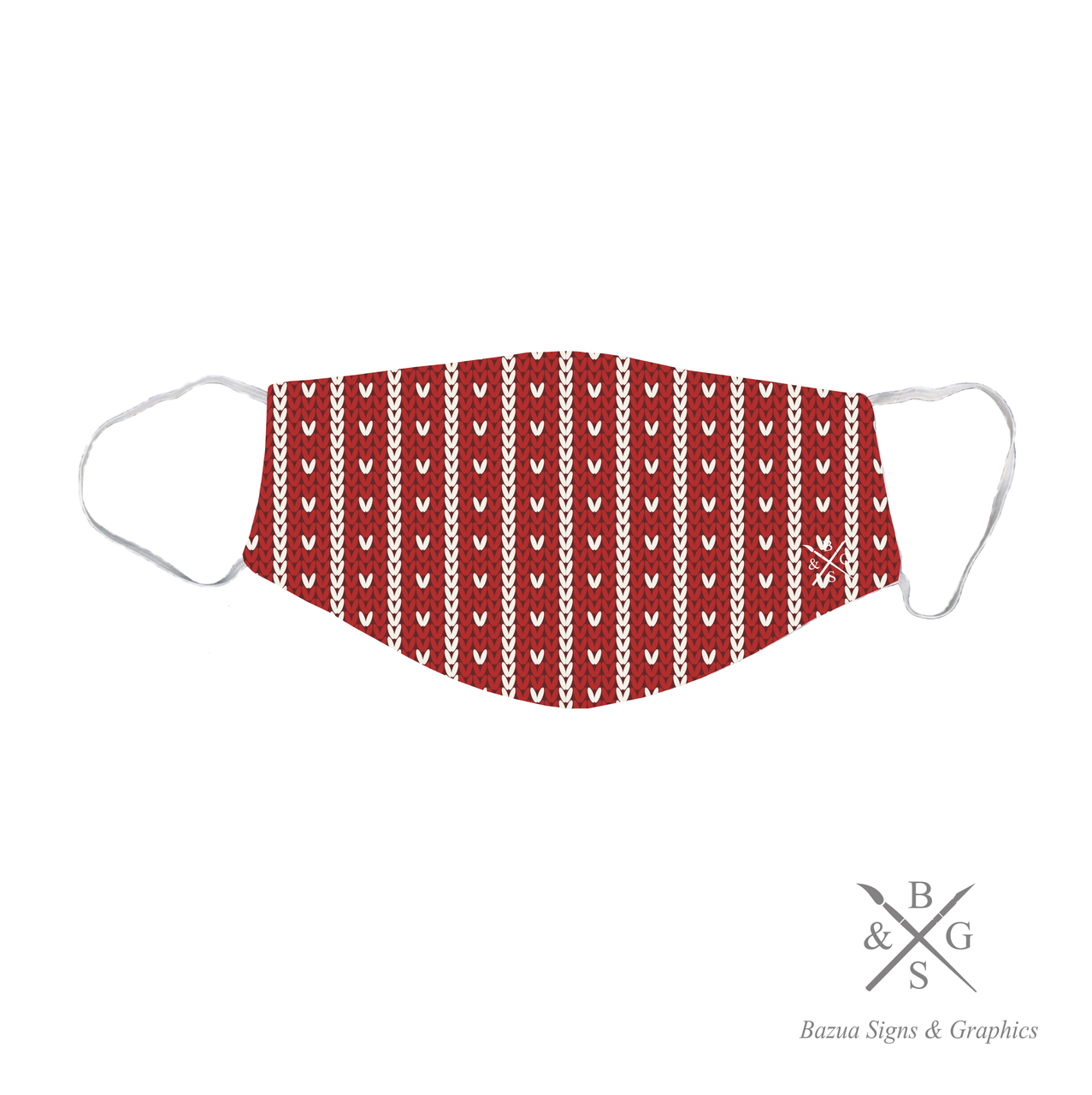 Face Mask Red Sweater Pattern Bazua Signs And Graphics