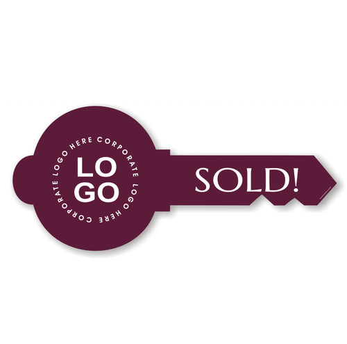 "SOLD!" Key Sign Cutout - Cabernet