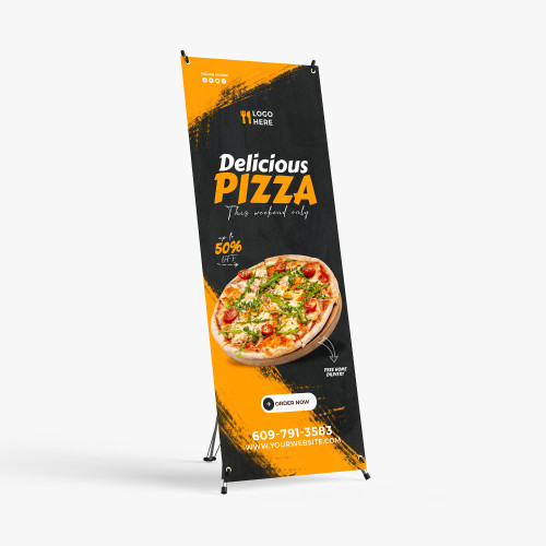 Custom X-Stand + Banner 24" x 63"