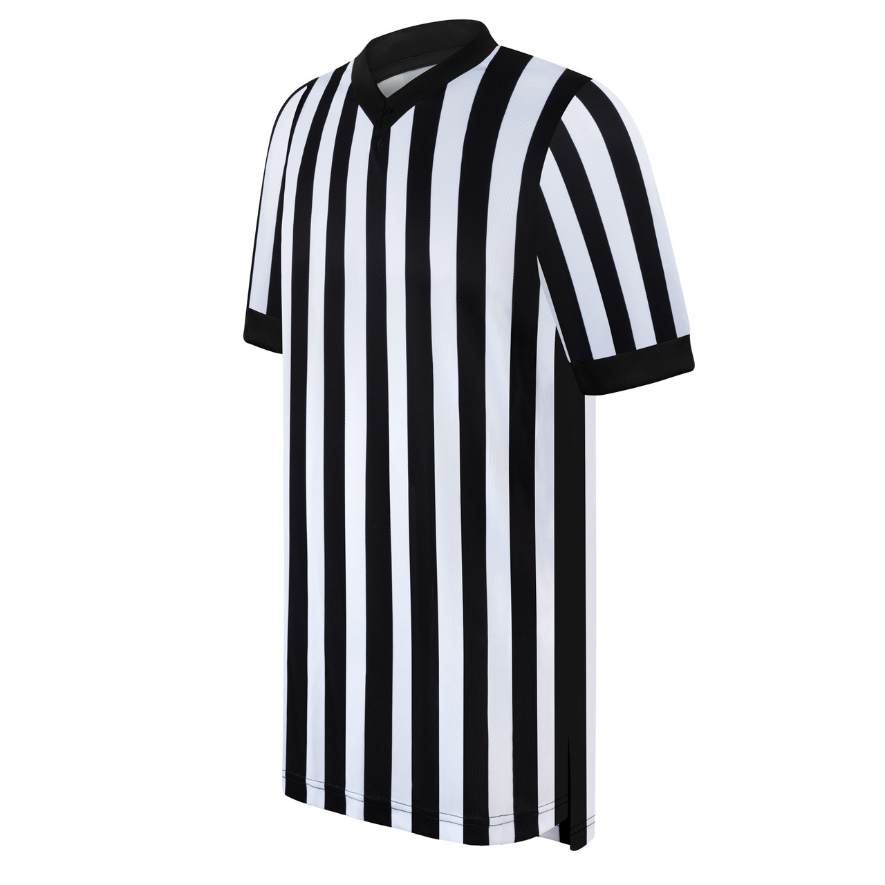 United Attire Black & White Basketball Referee Shirt with Side Panel