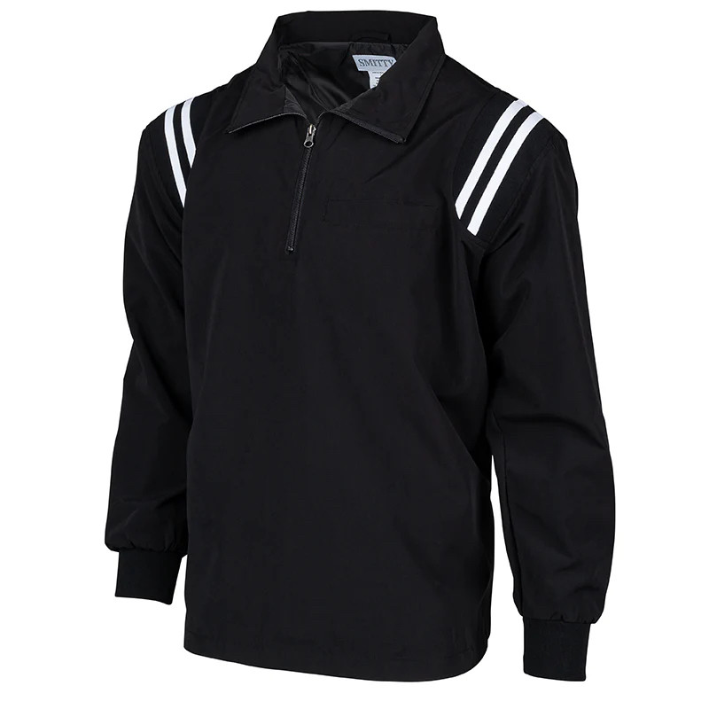 Smitty Open-Bottom 1/2-Zip Umpire Jacket | Black/White Trim